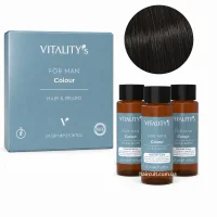 Фарба-гель чоловіча для волосся та бороди без аміаку Vitality’s For Man Colour 01 Dark Natural (Темний натуральний), 3*50 мл